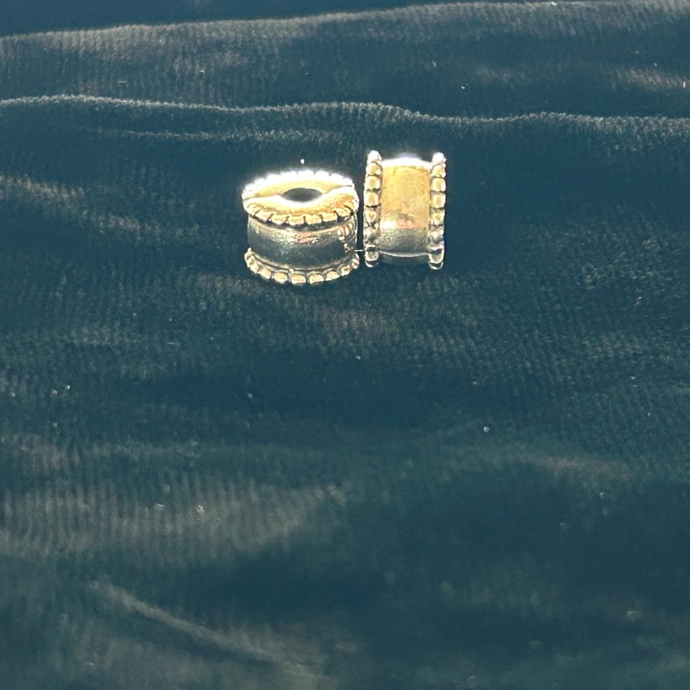 Pandora Silver Beaded Edge Bracelet Clips